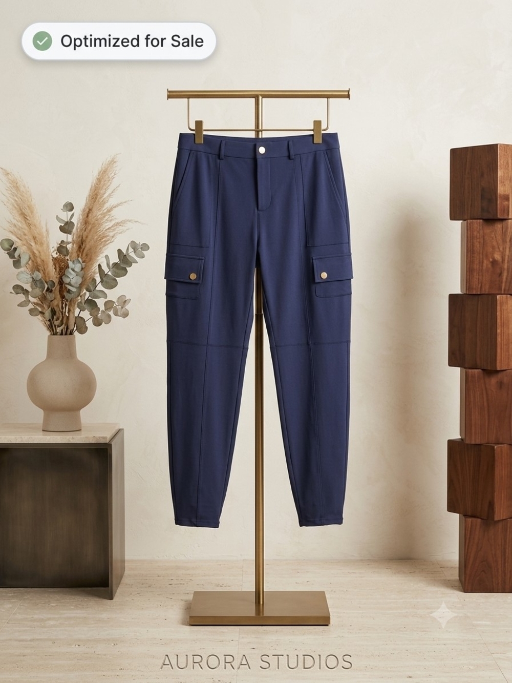 HALARA Navy Cargo Jogger Trousers